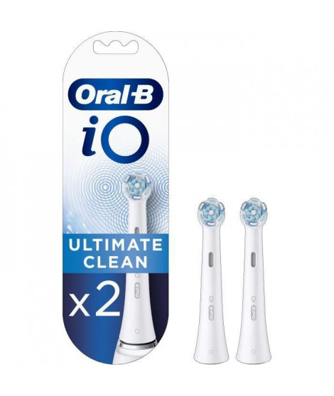 Oral-B iO Ultimate Clean Brossettes de Rechange, Brosse a Dents Électrique Jusqu'a 100 % d'élimination plaque dentaire, Pack X2