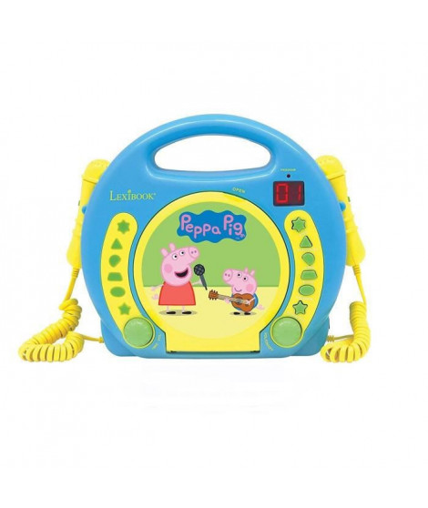 PEPPA PIG - Lecteur CD karaoké enfant avec 2 microphones - LEXIBOOK