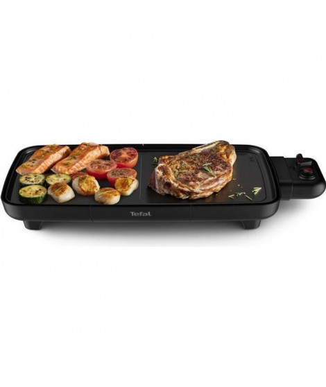 TEFAL CB642810 Plancha électrique Booster, Chauffe rapide, Deux zones cuisson, Thermostat, Large surface, Antiadhésif, Thermo…