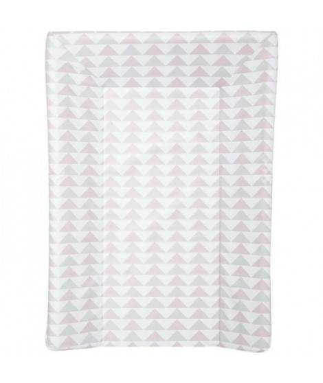 BABYCALIN Matelas a langer Luxe - Motifs géométriques - Rose et gris - 50 x 70 cm