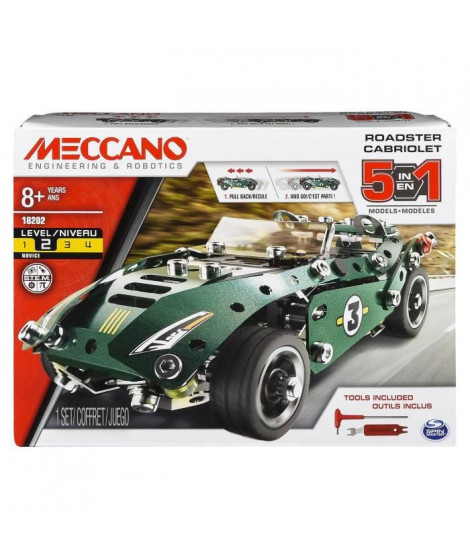 MECCANO - Le Cabriolet 5 en 1 - Rétro friction - Jeu de construction