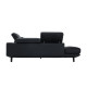 Canapé d'angle gauche fixe - Cuir noir - L 300 x P 231 x H 73 cm - STORM