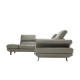 Canapé d'angle gauche fixe - Cuir gris - L 300 x P 231 x H 73 cm - STORM
