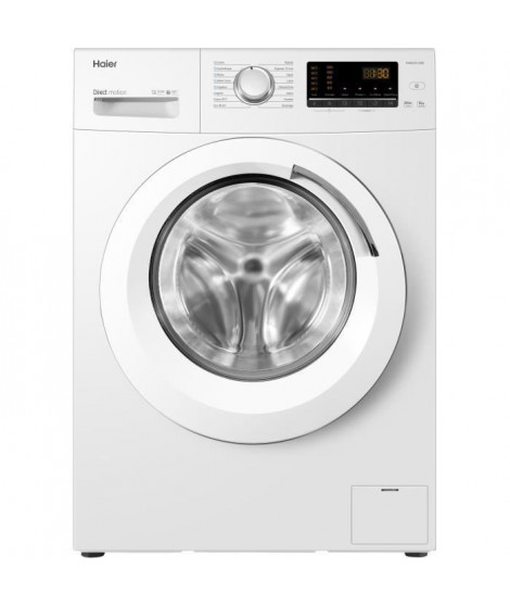 Lave-linge hublot HAIER HW80-B1239N-FR 8 kg - Direct motion - 1200 trs/min - Vapeur - Classe A - Traitement anti-bactérien - …