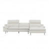 Canapé d'angle gauche fixe - Cuir blanc creme - L 299 x P 170 x H 72 cm - RODEO