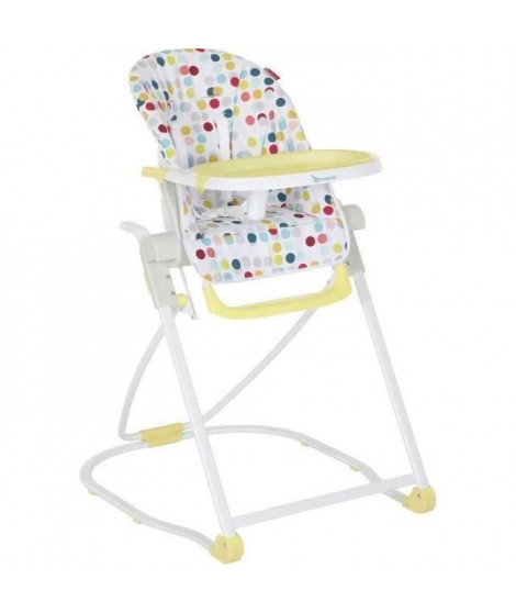 BADABULLE Chaise Haute Compacte Confetti Jaune