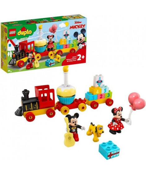 LEGO 10941 DUPLO Disney Le Train d'Anniversaire de Mickey et Minnie Jouet pour Enfant de 2 ans et plus avec Train et Figurines