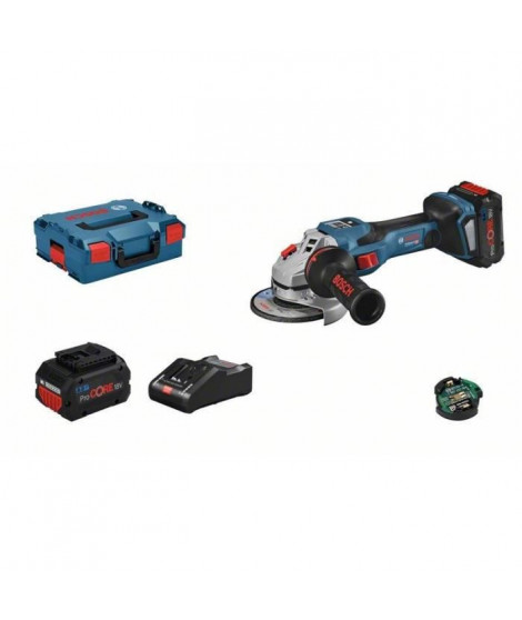 Meuleuse BOSCH PROFESSIONAL GWS 18V-15 SC - 2 batteries 5.5Ah ProCORE18V + chargeur GAL 1880 CV + L-Boxx