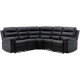 Canapé d'angle dont 2 places relax manuel - Simili noir - L 230 x P 230 x H 100 cm - AUGUST