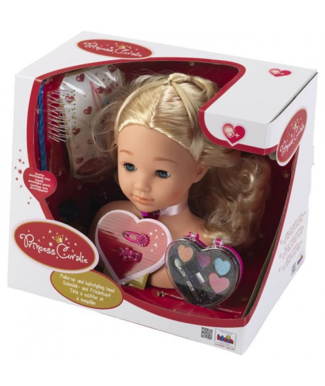 PRINCESS CORALIE Tete a Coiffer et a Maquiller avec Accessoires - 25 cm