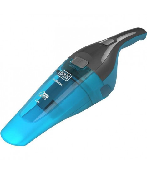 BLACK+DECKER - WDC215WA-QW - Dustbuster Lithium Eau et poussiere 7,2V - Aspirateur a main sans fil - Indicateur LED - Bleu