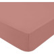 DOMIVA Drap housse + Alese Uni - 100% Coton - oeko-Tex - Blanc/Terracotta - 70 x 140 cm