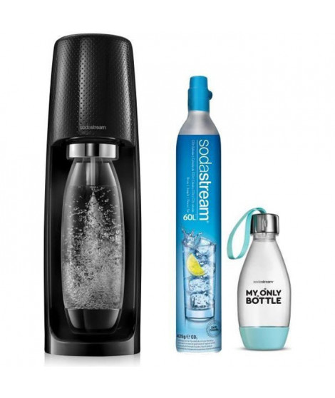 SODASTREAM Pack Machine a gazéifier Spirit Noire + Ma Petite Bouteille Style 0.5L OFFERTE