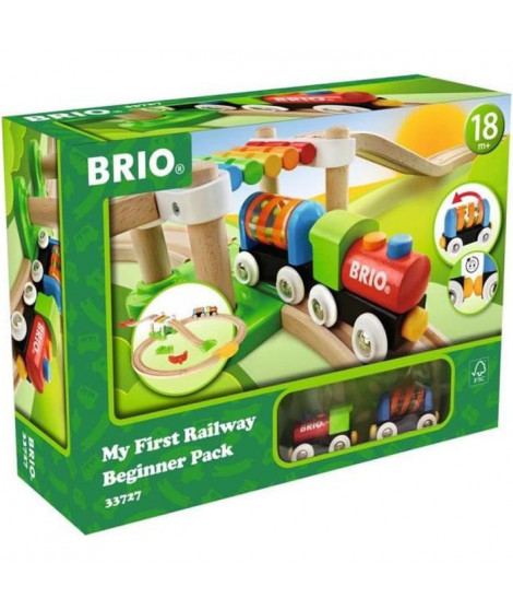 Brio Mon Premier Circuit de Decouverte  - Coffret 18 pieces - Circuit de train en bois - Ravensburger - Des 18 mois - 33727