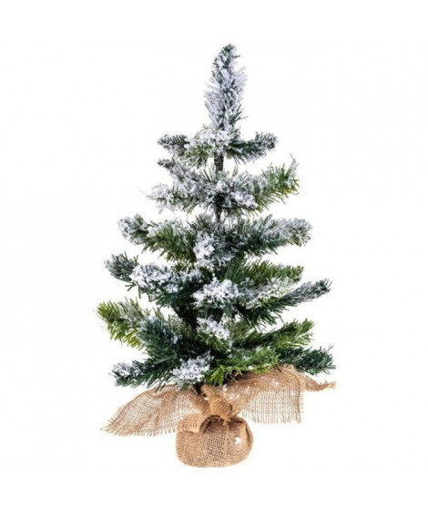 Sapin de table Blooming - 50 cm - Vert floqué blanc