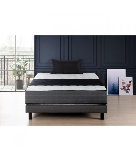 DEKO DREAM HOTEL PREMIUM LUX - Ensemble matelas + sommier 140x190 cm - Mémoire de forme - 28cm - 5 zones - Ferme