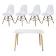 Ensemble Table a manger 120x80 cm+ 4 chaises - Laqué Blanc - OTTO