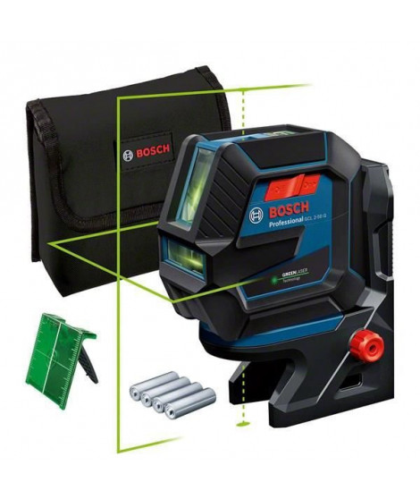 Laser vert 2 points et lignes GCL 2-50 G avec support RM 10 en boîte carton - BOSCH - 0601066M00