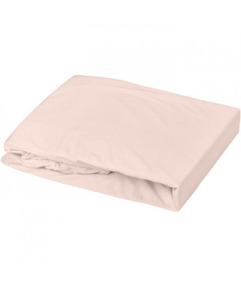 DOMIVA Drap housse + Alese Uni - 100% Coton - oeko-Tex - Blanc/Nude - 70 x 140 cm