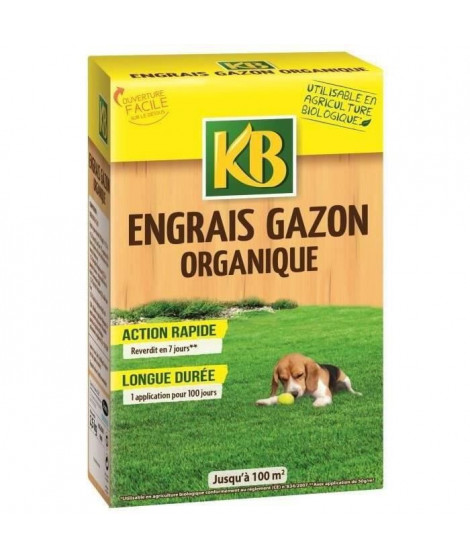 KB Engrais gazon organique Bio - 100 m²