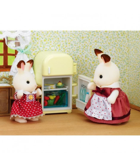 SYLVANIAN FAMILIES - 5014 - La maman lapin chocolat et réfrigérateur - Le village