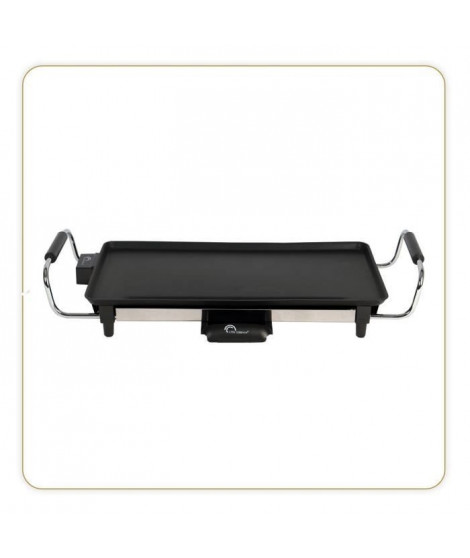 LITTLE BALANCE 8273 Happy Plancha 50, Plancha électrique 4-6 personnes, Anti-adhésive, Tous types d'aliments, 2000W, Noir / Inox