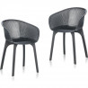IDEA lot de 2 fauteuils de jardin Nora Noir