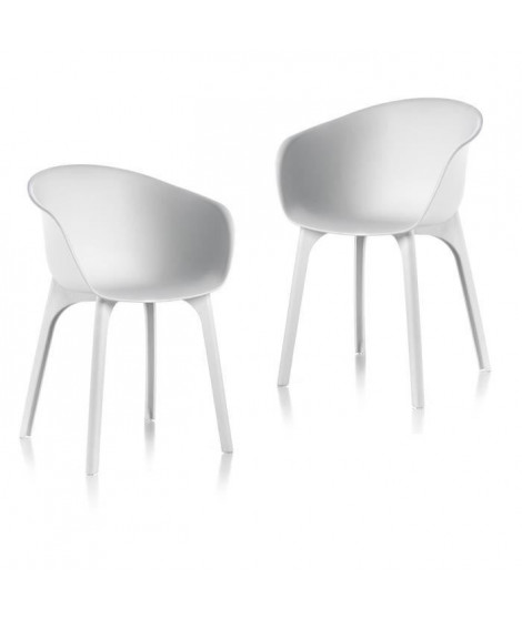 IDEA Lot de 2 fauteuils de jardin Diva Blanc