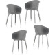 IDEA Lot de 4 chaises de jardin - Diva - Grise