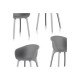 IDEA Lot de 4 chaises de jardin - Diva - Grise