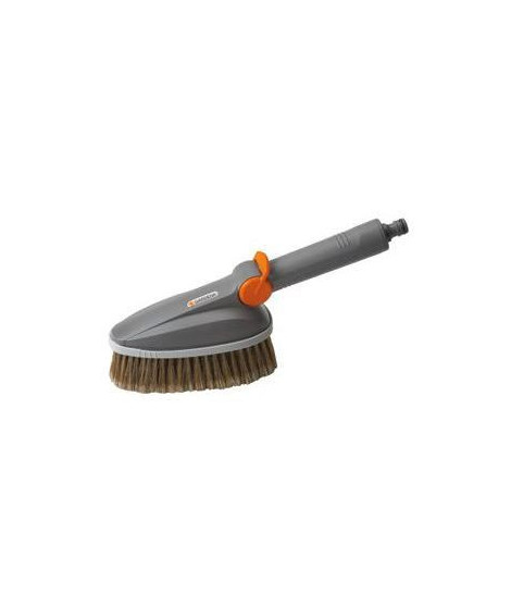 GARDENA Brosse de lavage a main  Brin souple pour surface sensible  Adapté pour manche a passage d'eau  Garantie 5 ans (55…