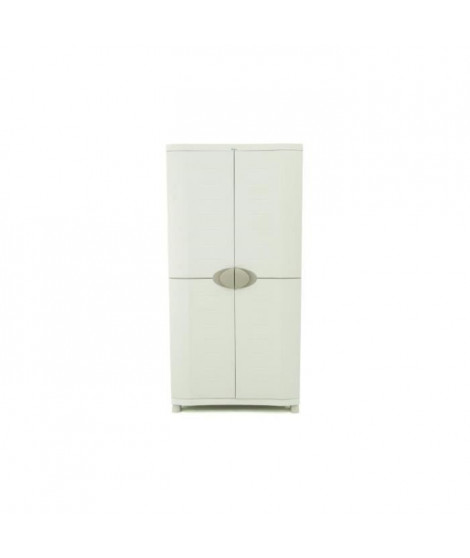 SPACESAVER 90 PLASTIKEN Armoire haute 2 portes avec étageres et penderie-l90xp45xh184 cm-Gamme Space SAVER-Intérieur et Extér…
