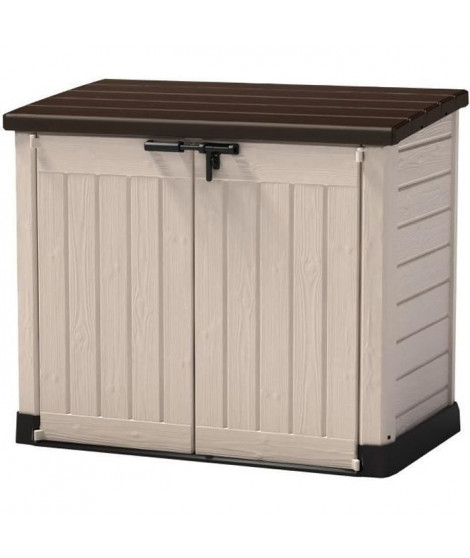 KETER - Coffre de rangement extérieur en résine 1200 litres Beige et marron - Range Poubelles ou vélo