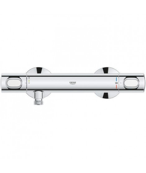 GROHE Mitigeur thermostatique douche Precision Flow, montage mural, protection anti-brûlure, raccord fileté 1/2, chromé,34840000