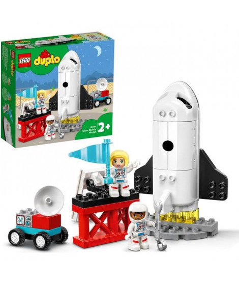 LEGO 10944 DUPLO Town Mission de la navette spatiale Jouet fusée pour enfants 2 ans et + avec figurines d'astronautes