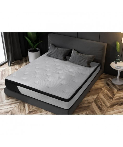 Matelas CASSIE 160x200 cm DESIGN 707  - 690 Ressorts ensachés et mémoire de forme - 30 cm