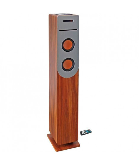 INOVALLEY HP34-CD-WOOD Tour de son Lecteur CD - Bluetooth - 100 W - USB - Bois et gris