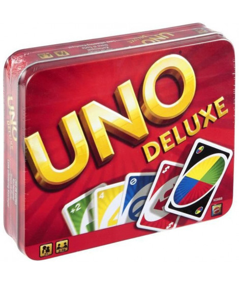 Mattel Games - Uno Deluxe - Jeu de Cartes Famille  - 2 a 10 joueurs - Des 7 ans