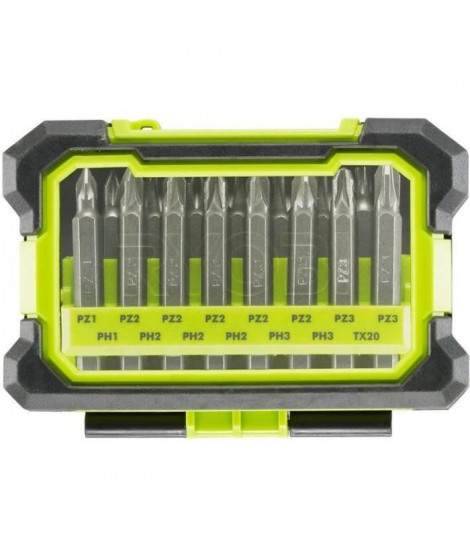 Coffret antichocs RYOBI 15 accessoires de vissage mixtes RAK15MSD