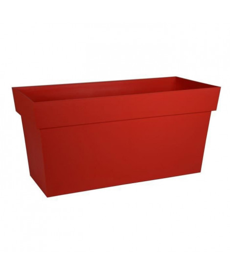 EDA Jardiniere avec roulettes Toscane - 79 x 35 x H 39 cm - 74 L - Rouge rubis