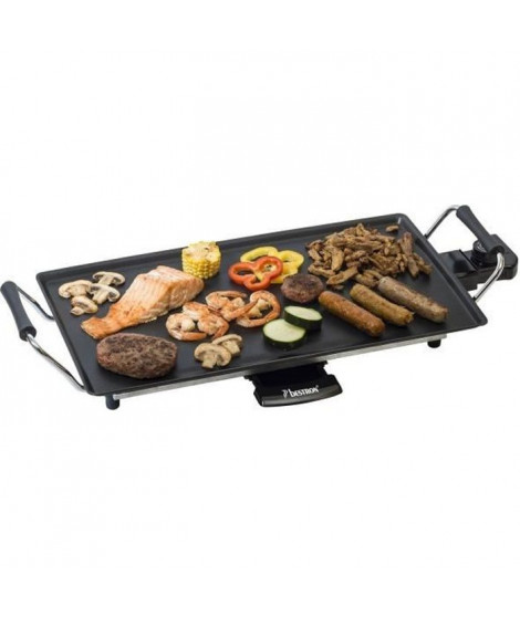 Bestron Plancha/Plaque de cuisson teppanyaki électrique antiadhésive, 1000 W, Noir