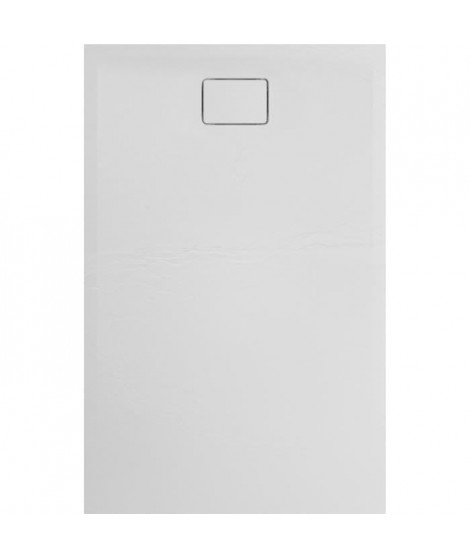 ALLIBERT Receveur de douche effet pierre Terreno - 140x90 cm - Blanc