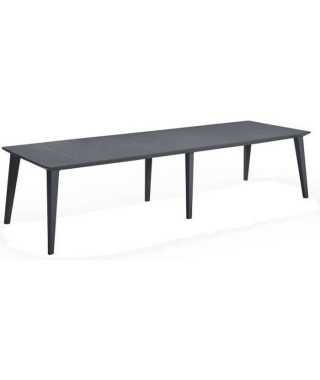 Table Design contemporain 320 cm Graphite - ALLIBERT BY KETER -  8 a 10 personnes avec allonge -  LIMA