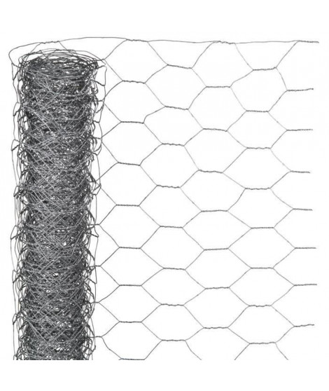 Nature Grillage métallique hexagonal 1 x 10 m 40 mm Acier galvanisé