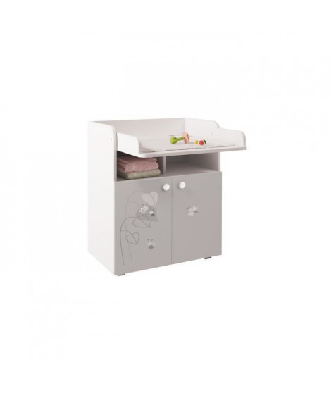 POLINI KIDS AMIS ZEN Commode a langer POLSKA avec plan rabattable blanc