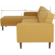 Canapé d'angle convertible 3 places réversible - Tissu jaune moutarde - Pieds en bois - L 286 x P 169 x H 80 cm - IMANIA