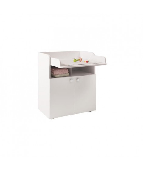 POLINI KIDS AMELI Commode a langer POLSKA avec plan rabattable blanc