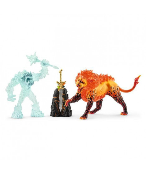 Schleich - Combat pour la super arme  le monstre des glaces contre le lion de feu - 42455