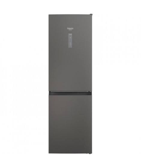 HOTPOINT HAFC8T032SK - Réfrigérateur congélateur bas 335 L(231L + 104L) - Total No Frost - L59,6cm x H191,2cm - Black Inox