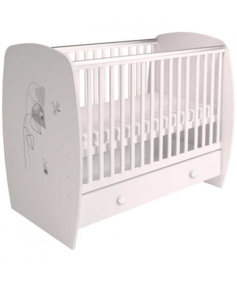 POLINI KIDS AMIS ZEN Lit NEVA 120*60 avec tiroir blanc